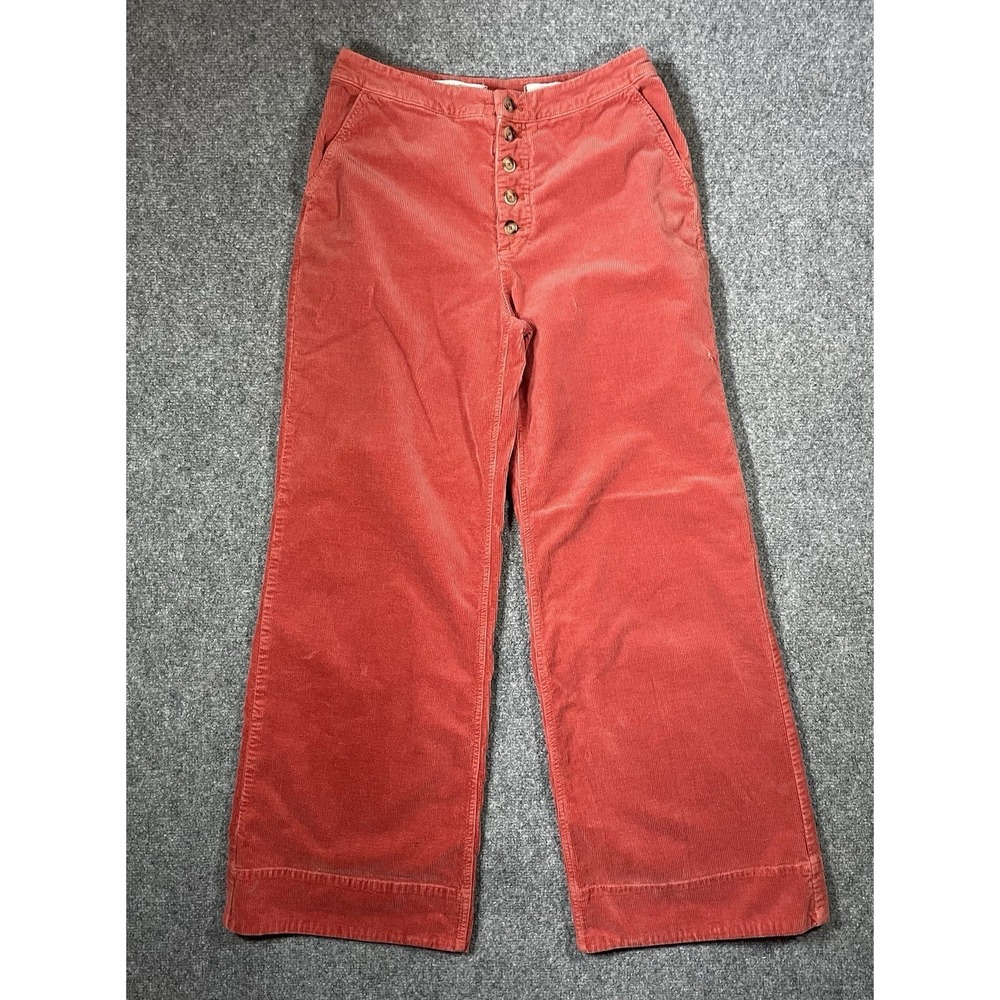 Anthropologie Pilcro High Rise Corduroy Pants Size 30 Rust Exposed Button Fly